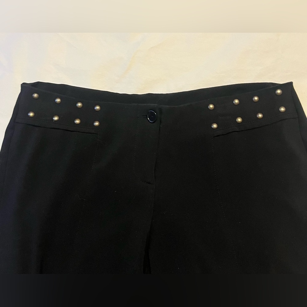 Ing Black Flare Leg Trousers Pants with Stud Details - Picture 2 of 3